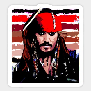 johnny Depp stripes GOSH Sticker